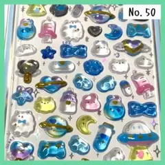 【50】 ボンボンドロップシール ３Ｄ ボンドロ シール 箔押し 猫×うさぎ