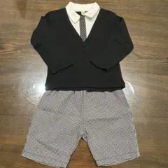 [西松屋]フォーマルセット 80cm 黒と白のチェック キッズ