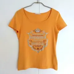ELLE PLANETE 半袖Tシャツ オレンジ Ｍ コットン100%のサムネイル