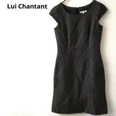 Lui Chantant ノースリーブワンピースひざ丈 黒と白 ドット柄のサムネイル
