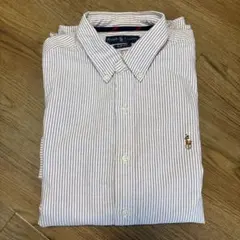 Ralph Lauren スリムフィット シャツ紫白ストライプ