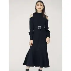 MERCURYDUO オープンショルダーマーメイドニットワンピース