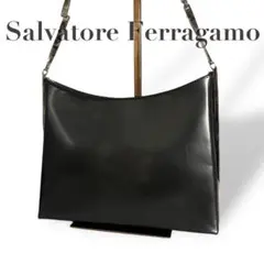 美品 4698 Salvatore Ferragamo ショルダーバッグブラック