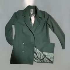 ダークグリーン ダブルブレスト チェスターコート