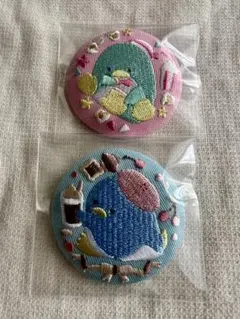サンリオキャラクターズ　刺繍缶バッジ タキシードサム　2個セット