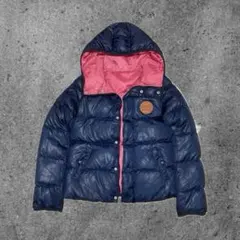 y2k 00s ダウンジャケット 平成ギャル 光沢 ネイビー/ピンク