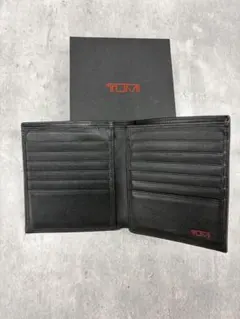【美品】TUMI 二つ折り財布 ブラック レザー