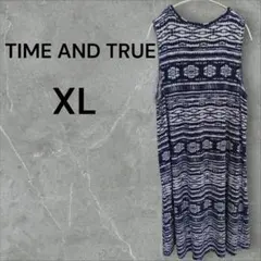 美品✨TIME AND TRUE 【XL】ノースリーブワンピース　春夏　オシャレ