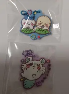 ちいかわ ぷっくりラバーマスコット ハチワレ＆ラッコ モモンガ