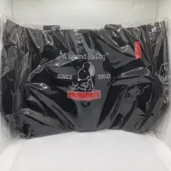 スヌーピー　帆布トート　サイドポケット付き　刺繍　バッグ