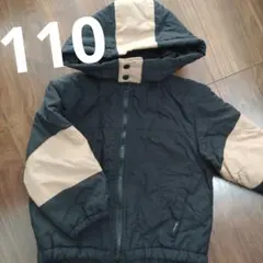 110 フード付きダウンコート 黒 ベージュ