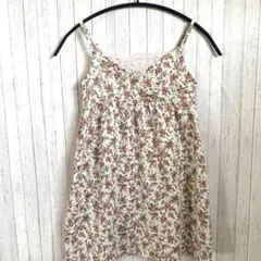 【a.v.v】アーヴェヴェ（130）花柄 ワンピース 胸元レース