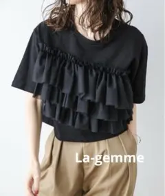 フリルチュールTシャツ/ La-gemme