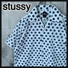 499e【即完売モデル】ステューシー 開襟 水玉 ドット 半袖シャツのサムネイル