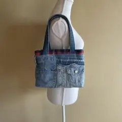 ハンドメイド　デニムリメイク　トートバッグ