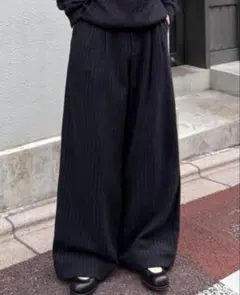 SINSSFlannel two tuck wide stripedslacks