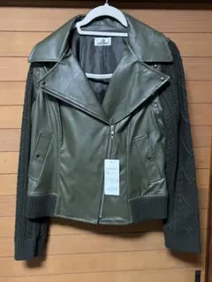 キョウコヒガ　ニットコンビ　ライダースジャケット　未着用品　LL
