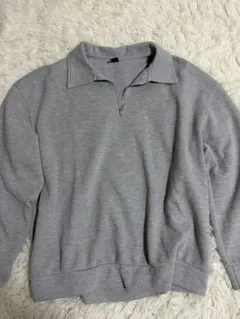 グレー ジップアップ スウェット
