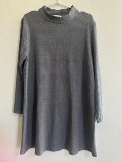 「C reald」新品リブ編み風ハイネックワンピース