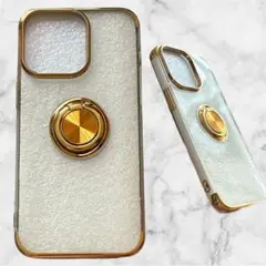 iPhone15ProMax ourjoy クリア リング付 ゴールド