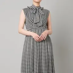 24AW♡グレースコンチネンタル リボンプリントノースリーブトップ 36 