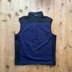 Nike THERMA-FIT フルジップベスト 刺繍ロゴ　ネイビー　XLのサムネイル