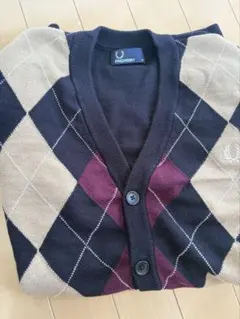 フレッドペリー アーガイル柄 カーディガン