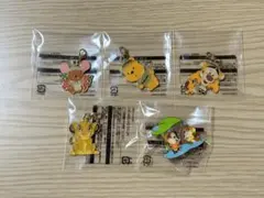 ［東京ディズニーランド］ジャングルカーニバル　景品　チャーム　ピンバッジ　5種
