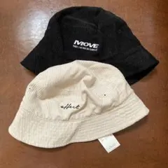 コーデュロイロゴ入りバケットハット2点セット
