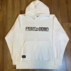 00s FIRST DOWN c-boyホワイトパーカーフーディースウェット L
