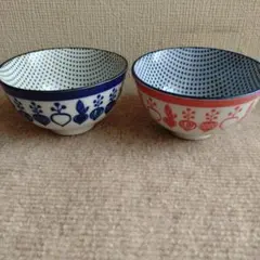 新品 有田 波佐見焼 西浦琴峰 透かし編み 網梅濃(朱と藍) 蓋物(大) 2個