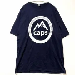 ジャージーズ プリント クルーネック 半袖 Tシャツ L 紺 綿混 カレッジのサムネイル