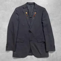 ザ スーツ カンパニー ピンズ 背抜き ストレッチ テーラードジャケット 紺 M