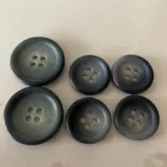 グラデーションブルーの円形ボタン6個セット