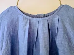 LA MARINE FRANCAISE リネン100% 長袖ブラウス ブルーのサムネイル