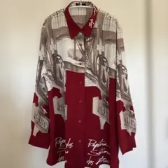 vintage 古着 90s MISSSEL 長袖シャツ 柄シャツ