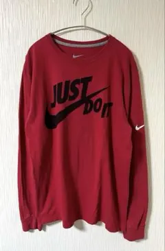 00s OLD NIKE JUST DO IT 長袖カットソー US古着 レッド