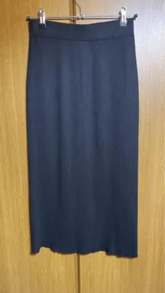 コカ 黒 リブタイトスカート