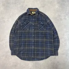 古着OLDフィールドアンドストリーム長袖ネルシャツチェック柄ヘビネルブルーP2