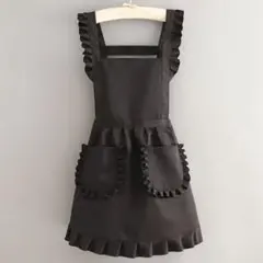 エプロン フリルエプロン ガーリー 大人可愛い 韓国風 ナチュラル シンプル