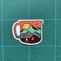 防水ステッカー　キャンプ　キャンピング　アウトドア　camp テント　カップ