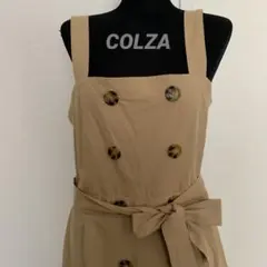 COLZA ベージュ ダブルボタン サロペット