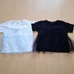 チュール付きTシャツ 2枚セット 140cmのサムネイル