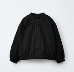 【新品】ZARA キッズ 刺繍ブルゾン ブラック98㎝　3歳のサムネイル
