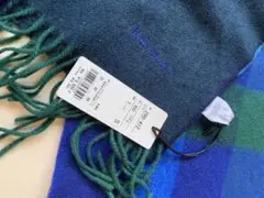 Paul Smith チェック柄マフラー ネイビー/グリーン