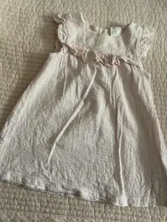 H&M ワンピース ピンク　ボーダー 6-9M 74