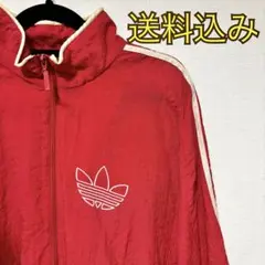 adidas ナイロンジャケット レッド　赤　アディダス　ジャケット