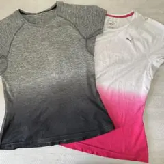 PUMA プーマ　グラデーションTシャツ グレー　ピンク　2枚　M
