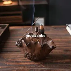 陶磁 蓮花香炉 禅意香炉 茶道具 香道具 装飾品 工芸品 置物