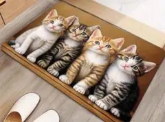 【新品未使用品】猫 デザイン 玄関マット